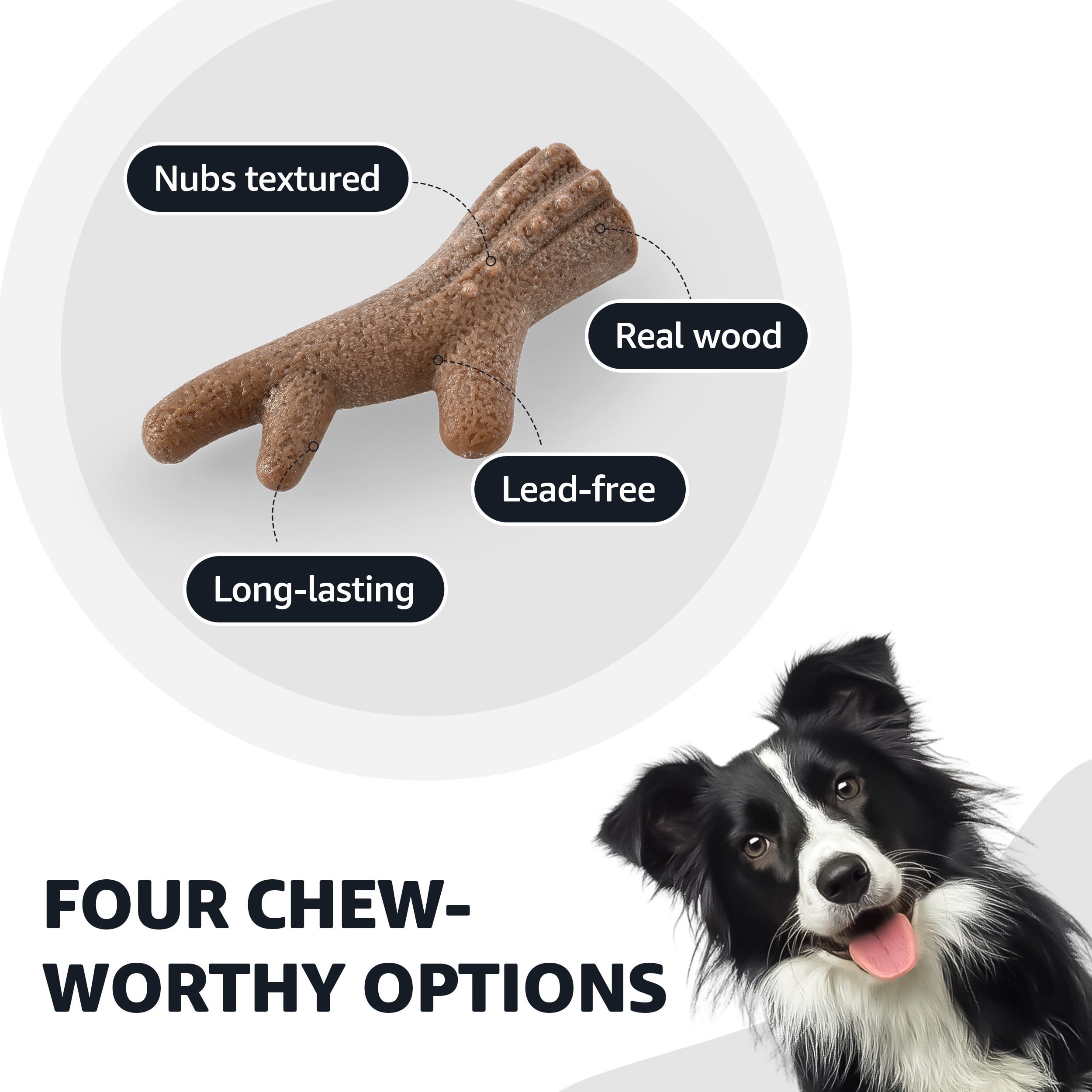 Max & Marlow Durable Dog Chew Toys Set, PP Wood Powder Toys for Aggressive Puppy Chewers, 3 Pack