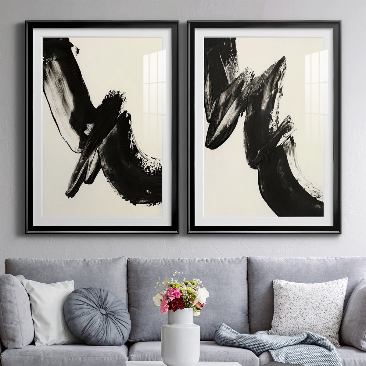 Wexford Home Black Expression I Premium Framed Print, 18.5" x 24.5" - Ready to Hang, Black (Set of 2)