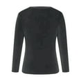 thumbnail image 3 of Women's Long Sleeve Shirt Casual V Neck Pullover Solid T-Shirt Velvet Tops Pluse Size Fall Fashion 2025 Outfits Gray M, 3 of 5
