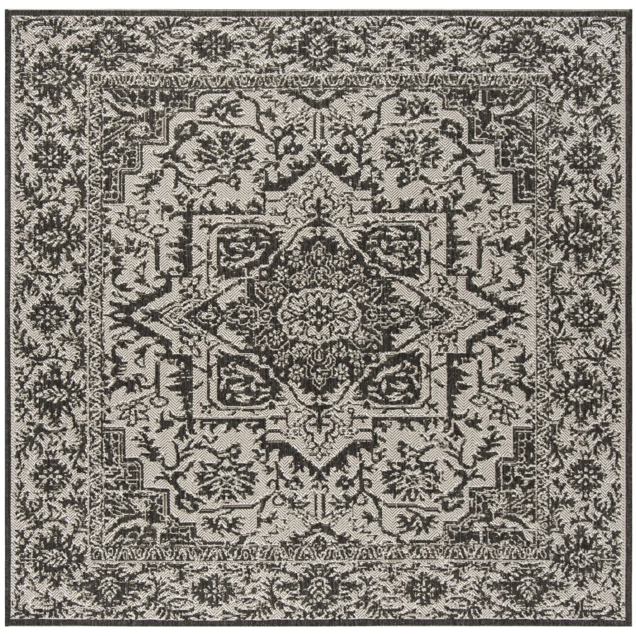 SAFAVIEH Beach House Orville Indoor/Outdoor Area Rug Light Grey/Charcoal, 5'3" x 7'6"