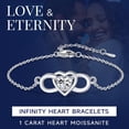 thumbnail image 6 of MomentWish 1 Carat Heart Cut Moissanite Bracelet 925 Sterling Silver Infinity Bracelets Anniversary Valentine's Day Gift for Women, 6 of 9