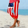 thumbnail image 2 of kpoplk American Flag Capri Leggings for Women USA Flag Yoga Pants Workout Athletic High Waisted Capri Leggings with Pockets for Women(Red,S), 2 of 4