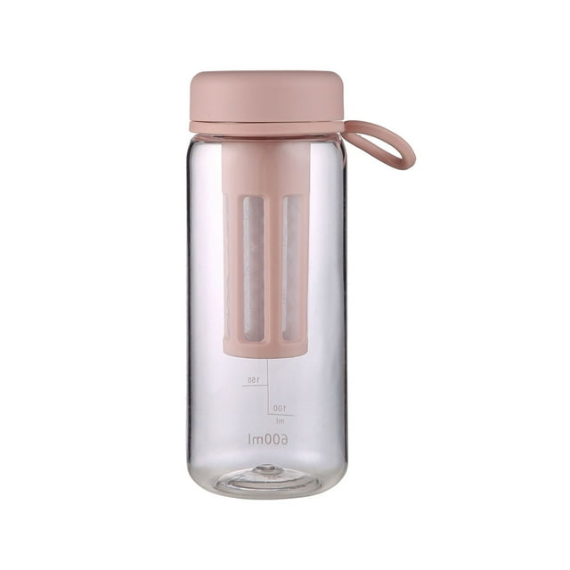 COFEST Take with One Water Cup - Brewing Tea Take with One Cup Portable Understandable Cold Brew Coffee Take with One Water Cup - Cold Brew Cup - (600ML) - BPA Free Pink
