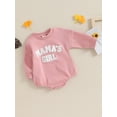 thumbnail image 3 of Bagilaanoe Newborn Baby Girl Oversized Romper Sweatshirt Long Sleeve Bodysuits Letter Embroidery Pullover 3M 6M 12M 18M Infant Casual Tee Tops, 3 of 9