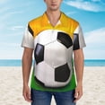 thumbnail image 5 of Soccer Ball On The Field Men's 3d Print Casual Button Down Shirts, Novelty Hawaiian Short Sleeves L, 5 of 8