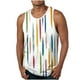 thumbnail image 1 of Camiseta sin mangas de cuello redondo para hombre, ropa de ocio, fitness, para el hogar, pijamas, camiseta con estampado de rayas de moda a color, blusa deportiva de poliéster para hombre, 1 of 4