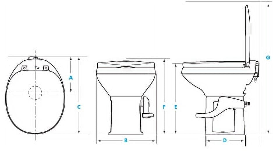 Aqua Magic Residence RV Toilet / High Profile / Bone - Thetford 42171