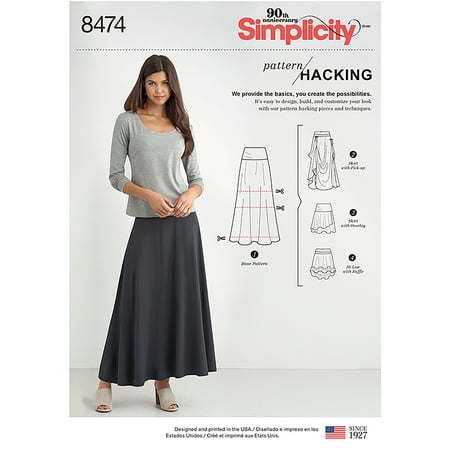 - Simplicity Misses' Size XXS-XXL Skirts Pattern, 1 Each