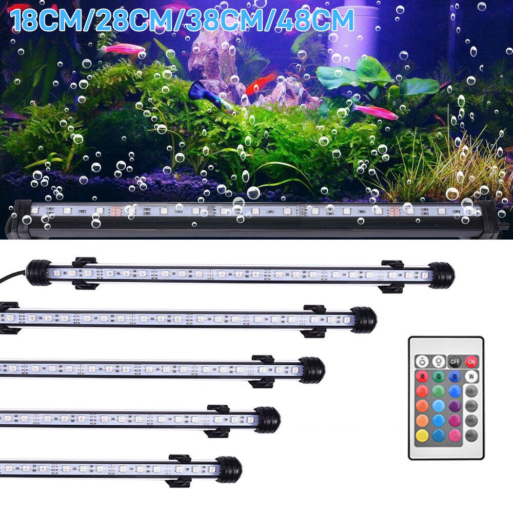 Waterproof LED Aquarium Light, Multicolor Fish Tank Light with Remote Control Dimmable, 16 RGB