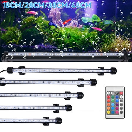 Waterproof LED Aquarium Light, Multicolor Fish Tank Light with Remote Control Dimmable, 16 RGB Colors Change, 18 Inches