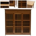 thumbnail image 4 of 3-Tier Natural Bamboo[SLIPPER STORAGE SHELF] Shutter Door Shoe Cabinet w/Glove, 4 of 17