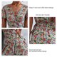 thumbnail image 5 of Vestido cruzado floral para mujer, cuello en V, cintura, cinturón, manga con volantes, dobladillo asimétrico, vestido largo de verano, azul, rosa, S, 5 of 6