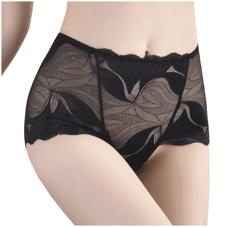 Fulorrnie Underwear for Women Comfort Cheeky Breathable High Waisted Panties Cute Ventilated Panty  Black  M