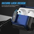 thumbnail image 2 of Compatible Airpods Pro 2nd Generation Case Cover with Lock, Sherry Military Armor TPU AirPod Pro 2 Case with Keychain Cool iPod Pro 2 Shockproof Protective Case for Air Pod Pro 2nd Gen 2022 - Blue, 2 of 5
