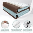 thumbnail image 4 of King Quilt Set 96''x106'', Blue Brown Morocco Lightweight Bedspread Coverlet Set with 2 Pillow Shams, Geometric Stripes Aqua Stitching Breathable All Season Quilt Bedding for Bedroom/Guest Room, 4 of 9