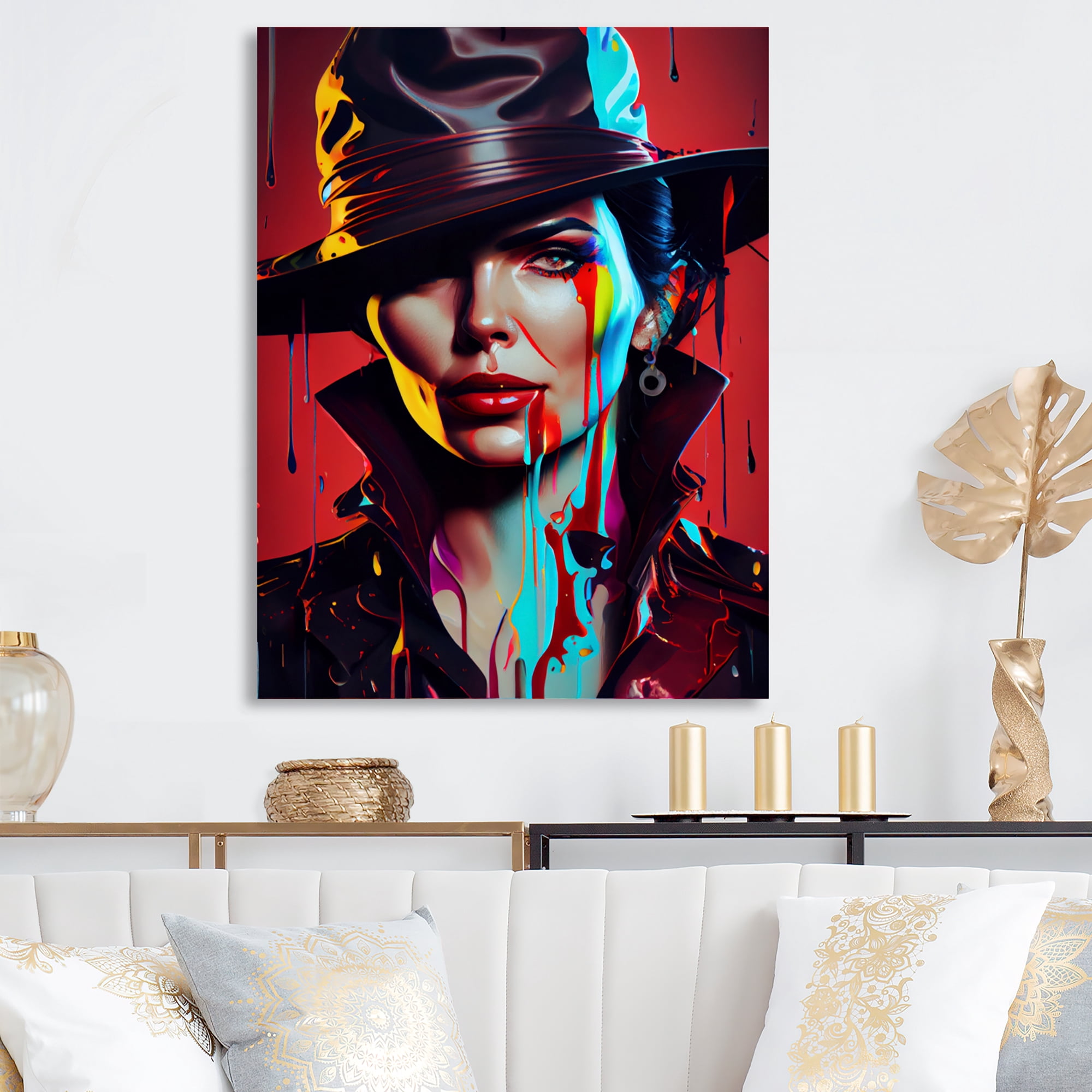 Designart Female Criminal Mastermind V Canvas Wall Art
