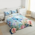 thumbnail image 3 of Feelyou Dreamy Blue Butterfly Bedding Comforter Set, Romantic Rose Flower Twin Comforter Sets, Kawaii Princess style Reversible Bedding Set, Microfiber Bedroom Decor, 2-Piece, 3 of 8
