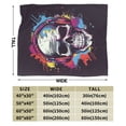 thumbnail image 3 of DouZhe Ultra-Soft Micro Fleece Lightweight Flannel Bed Blanket, Hip Hop Skull Graffiti Print Cozy Warm Throw Blankets, 50"x40", 3 of 7