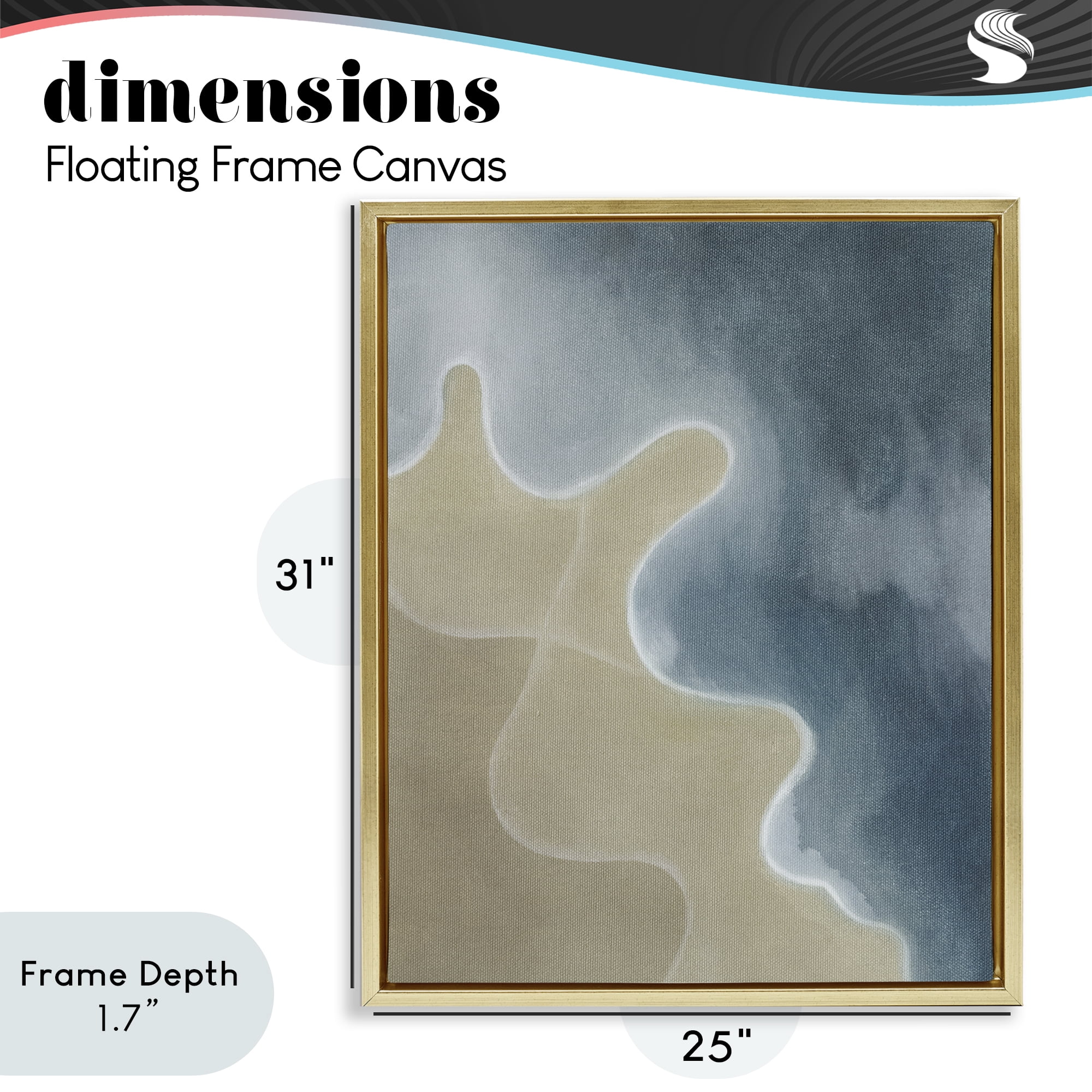Stupell Industries Turning The Tides Contour Gold Framed Floater Canvas Wall Art, design by Grace Popp