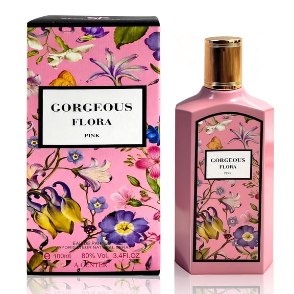 Gorgeous Flora Pink Parfum for Women, Floral Fruity Fragrance for Women, Warm Sweet Romantic Feminine Long Lasting Fragrance for Women3.4 oz