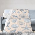 thumbnail image 3 of Coastal Seashell Pattern Throw Blanket, Vintage Ocean Shell and Starfish Decorative Blanket for Sofa Couch Bed 50x40, 3 of 6