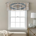 thumbnail image 3 of Retro Art Valance Curtain Brown Blue National Art Bohemia Style Abstract Window Valances Rod Pocket Short Curtains Window Treatments for Kitchen Bedroom Bathroom Laundry 42" x 12", 3 of 9