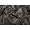 thumbnail image 4 of Men's retro thickened jacket multi-pocket coat stand-up collar PU leather jacket plus size jacket motorcycle suit, 4 of 9