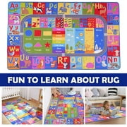 Softlife Play Rug Mat Non Slip Kids Playroom Rug Washable ABC Alphabet Rug for Kids Room Playmats for Babies and Toddlers,3x5