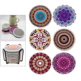 thumbnail image 3 of Posavasos redondos de corcho de cerámica con base de 6/8 piezas para bebidas de cocina + soporte para mesa de comedor 6 piezas, 3 of 9