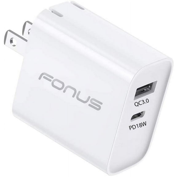 36W Fast Home Charger for Motorola One 5G - 2-Port USB Type-C Port Travel Wall Power Adapter W2M Compatible With Motorola One 5G