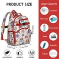thumbnail image 6 of Bohemian Floral Elephant Backpack Baby Elephant and Mandala Pattern Bookbag for Students with Abstract Ethnic Hand-Drawn Design, 6 of 6