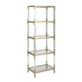 thumbnail image 6 of DecMode 22" x 69" Gold Metal Cube Shaped 4-Tier Shelving Unit with Clear Glass Top and Acrylic Legs, 1-Piece, 6 of 11