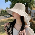 thumbnail image 2 of GHSOHS Hat Cowboy Hat Silk Bonnet Beanie Skullies Beanies Women's Breathable Sun Shade Elegant Wide Brimmed Fisherman Hat Warm Baseball Caps Berets Fedoras Visors Beige Newsboy Caps, 2 of 4