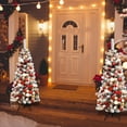 thumbnail image 5 of Gymax 4.5ft Snow Flocked Pencil Christmas Tree Artificial Pine Tree w/ Metal Stand, 5 of 10