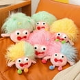 thumbnail image 3 of Riguas Cartoon Plush Doll Toy Funny Cute Colorful Hair Deciduous Teeth Big-eyed Doll Plushies Ornament Baby Sleeping Companion Cotton Stuffed Doll Toys Kids Girls Birthday Gift, 3 of 8