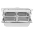 thumbnail image 5 of Wildnix 4-Compartment Stainless Steel Serving Container with Flip Lid, &nbsp; Food Storage Organizer for Fruits, Condiments, and Snacks, 5 of 6
