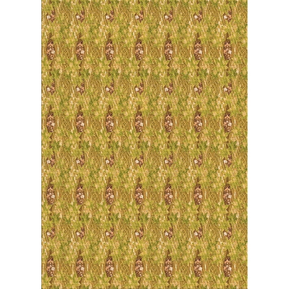 Ahgly Company Machine Washable Indoor Rectangle Transitional Saffron Yellow Area Rugs, 2' x 3'