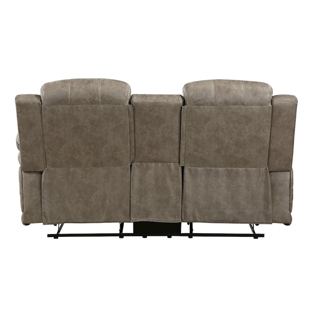 Lexicon Centeroak Contemporary Microfiber Reclining Loveseat in Sandy Brown
