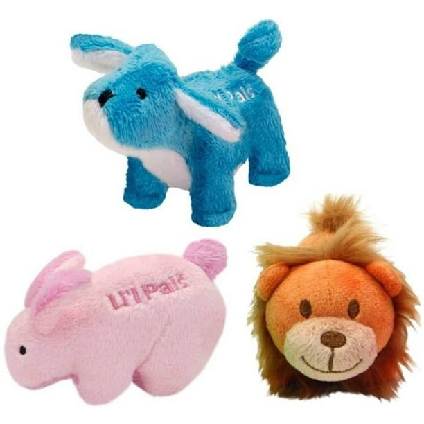 Download Interactive Plush Small Size Squeaker Toy 3 Shape Variety Bundle 1 Pink Bunny 1 Tawny Lion And 1 Blue Puppy Walmart Com Walmart Com