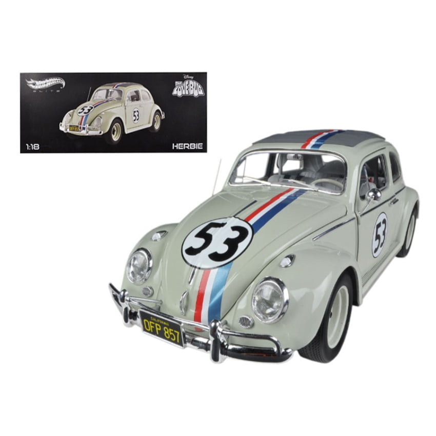 1963 Volkswagen Beetle The Love Bug Herbie 53 Elite Edition 1 18 Modelo de coche fundido por Hotwheels Hot Wheels BCJ94 Bodega Aurrera en linea