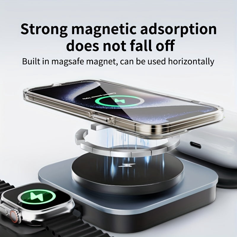 3-in-1 Foldable Charger for Apple Devices, Compatible with iPhone 17, 12, Watch Series 1, 9, and AirPods