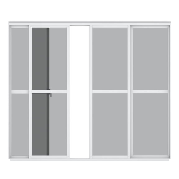 Mirador 111S 10' Outdoor Pergola Aluminum PC Sliding Door w/ Handle, 4 Panels, White (Not Pergola)