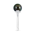 thumbnail image 3 of Angara Tahitian Cultured Pearl Ring with Graduated Diamonds in 14K White Gold for Women | June Birthstone Jewelry for Her, 3 of 8