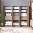 thumbnail image 5 of Lee Wardrobe Closet 1.0 from Engineered Wood in Rustic Gray - Set of 3, 5 of 16