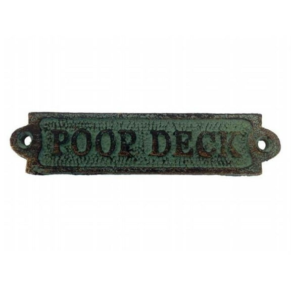 Handcrafted Model Ships G-73-099-BRONZE 6 in. Cast Iron Poop Deck Sign - Antique Seaworn Bronze