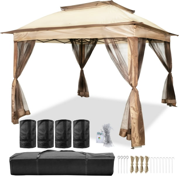 VEVORbrand Outdoor Canopy Gazebo 11x11ft with Four Sandbags Pop Up