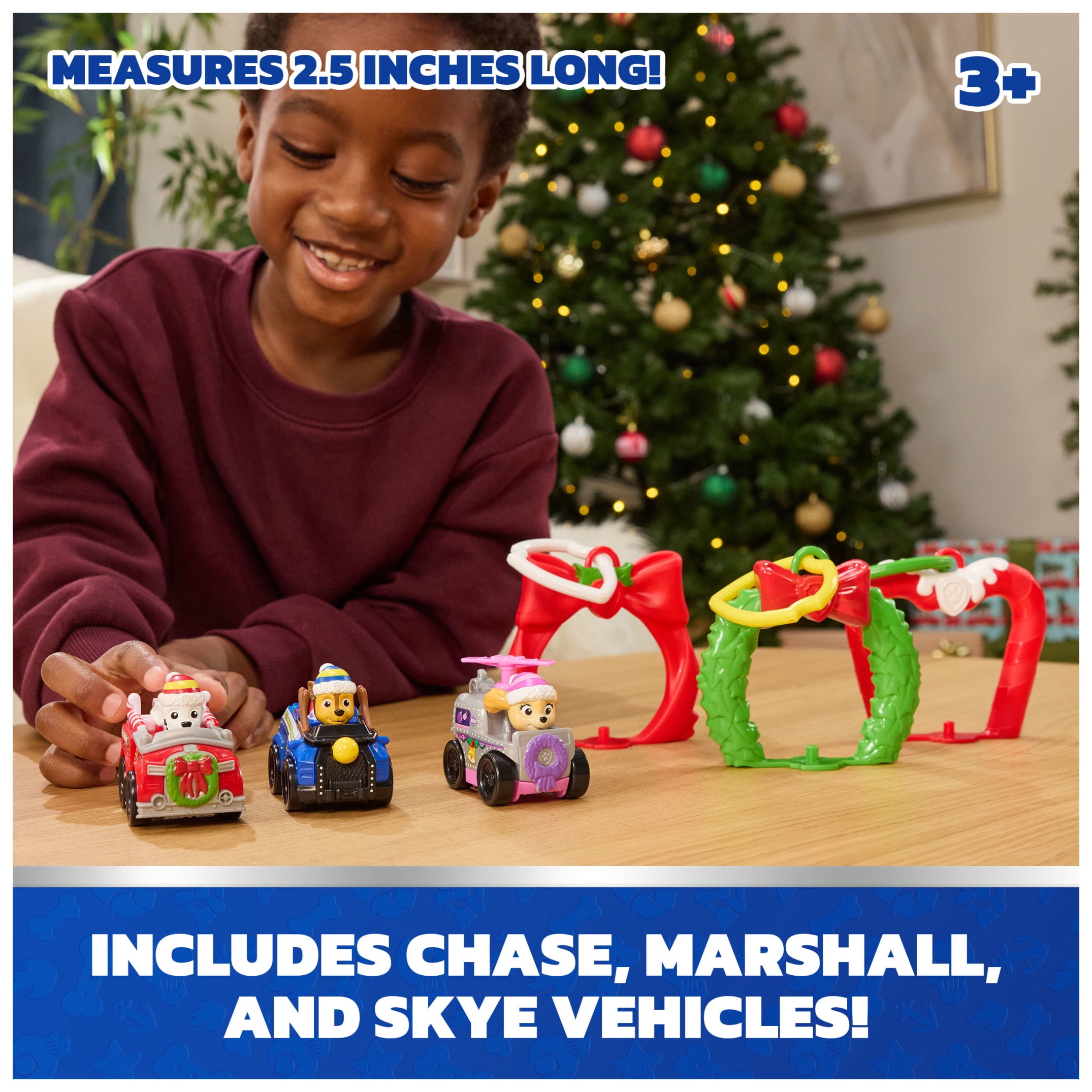 PAW Patrol Holiday Pup Squad Racers 3-Pack, Ages 3+