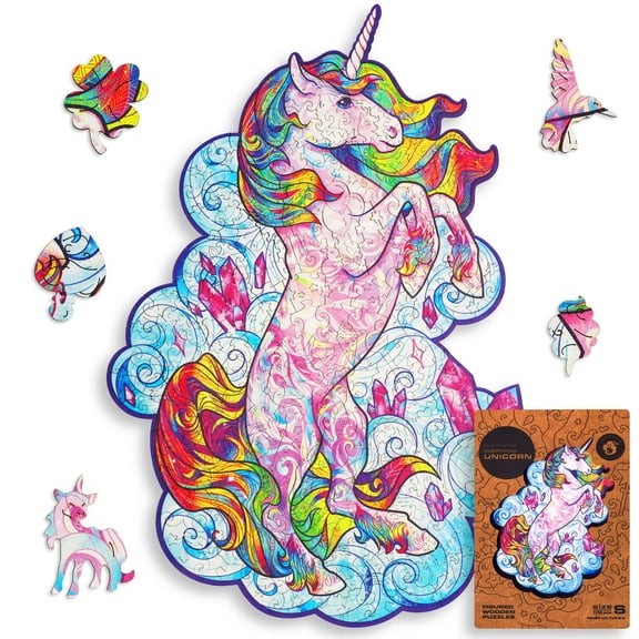 UNIDRAGON Inspiring Unicorn Wooden Jigsaw Puzzle S size 103 Pieces