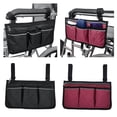 thumbnail image 1 of Bolsa de Almacenamiento con Cremallera Lateral para Silla de Ruedas Negra Y Roja, Soporte para Teléfono de Bolsillo para Negro + Vino Macarena Bolsa lateral para silla de ruedas, 1 of 8