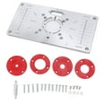 thumbnail image 1 of SUTENGDA Aluminum Alloy Router Table Insert Plate with 4 Insert Rings  Red  Precision Woodworking Tool for Trimming  Milling  Slotting  23.5x12cm, 1 of 6